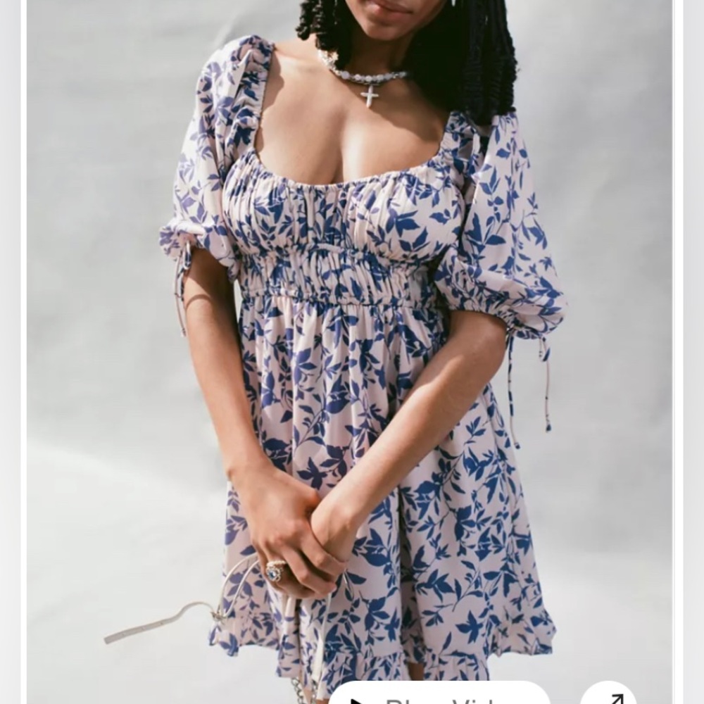 NWOT UO Violette Smocked Mini Dress